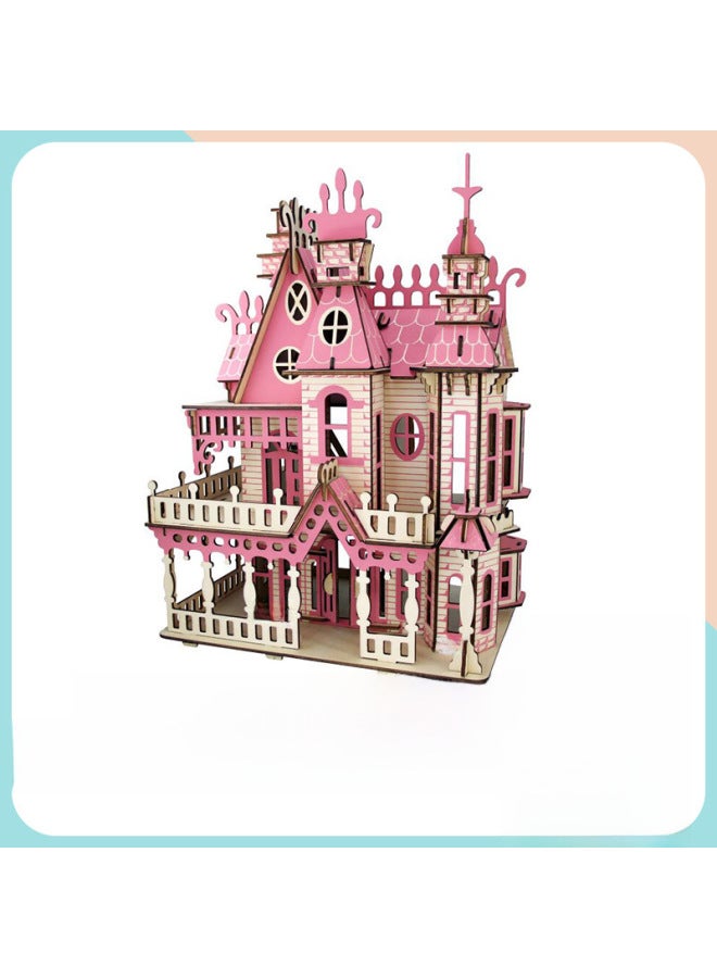 College Students Gift Wooden 3D Three-dimensional Jigsaw Puzzle Ancient Building Model DIY Educational Toys Stall Supply-Color:Dream Villa - Image 1